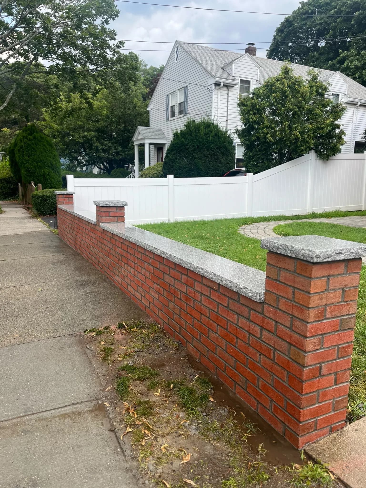 Brick Wall with Granite Cap